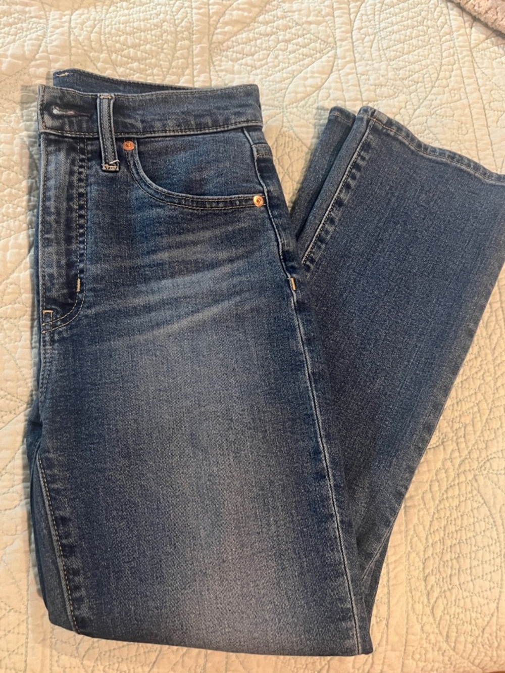 Gap Kick Fit High Rise Classic Dark Wash Straight Leg Jeans
